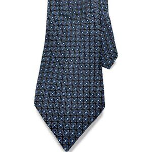 Perry Ellis Silk Tie Geometric Blue Tall Long 3.5" x 70"